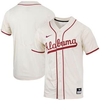 men's nike natural alabama crimson tide replica full-button baseball jersey|alabama crimson jersey.